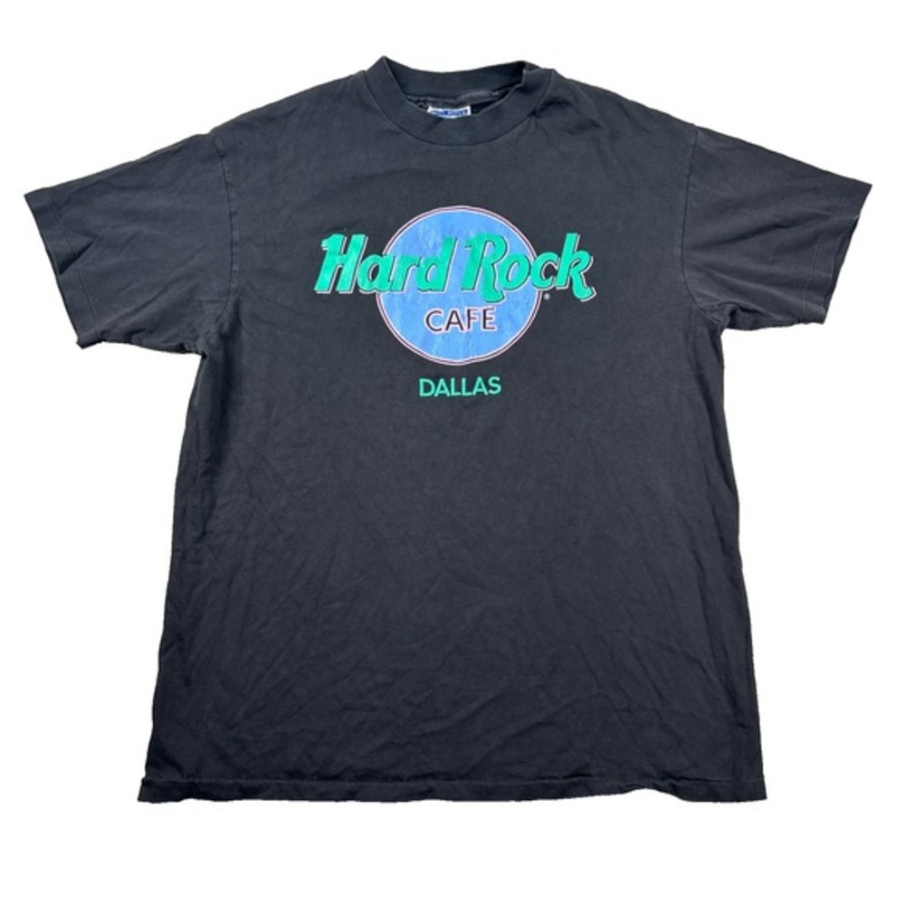 Vintage‎ Hard Rock Cafe Shirt Mens L Dallas Texas 80s Single Stitch USA Faded